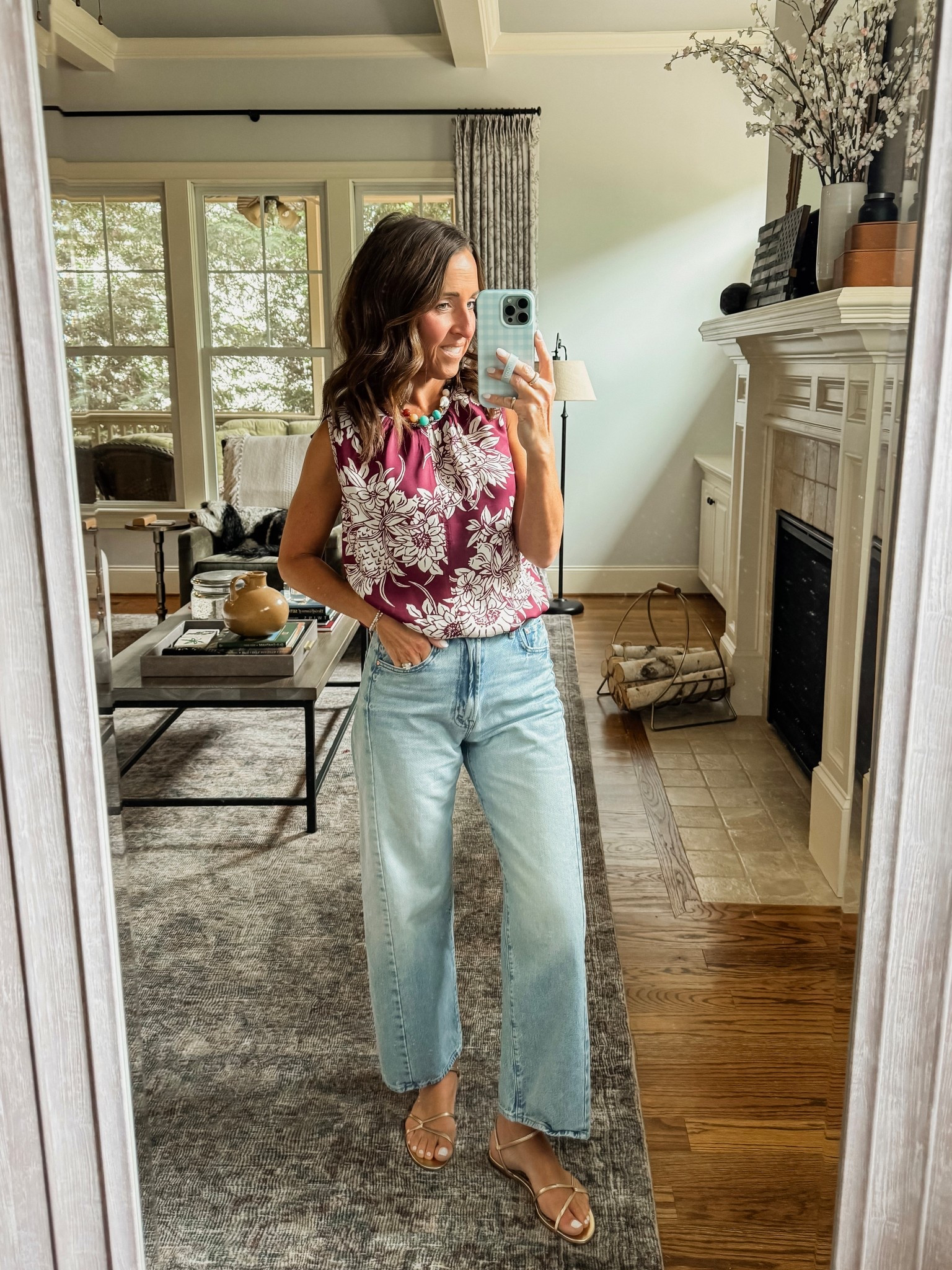 Outfit idea. Silky tank. 
Tank XS. Jeans TTS, 25. Sandals TTS.

#LTKootd #LTKOver40 #LTKSeasonal