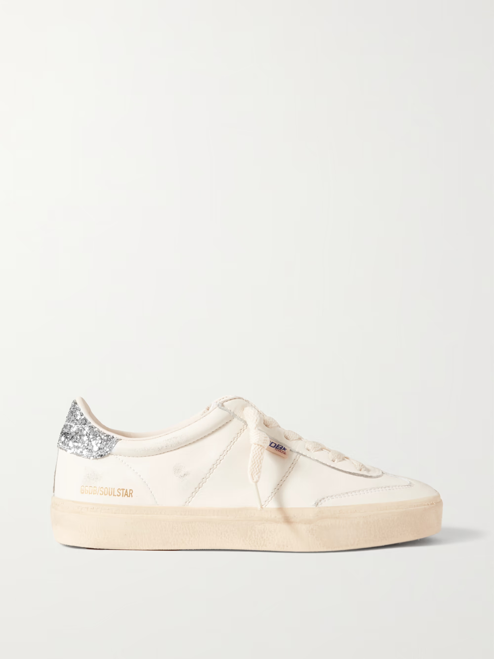 Soul-Star distressed glittered leather sneakers | NET-A-PORTER (US)