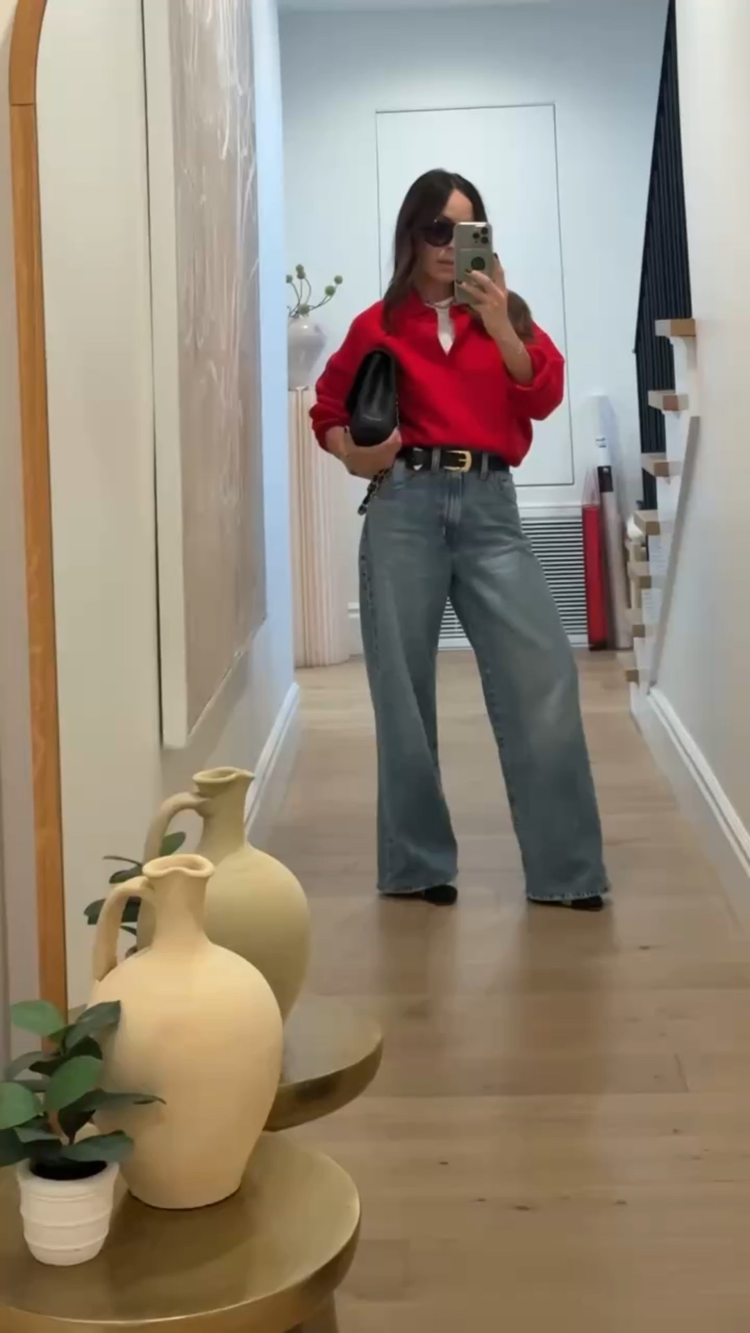 This is why a great white tee matters. Paired with a red sweater, adjustable jeans, Chanel bag, and a few Amazon finds!! 

#LTKootd #LTKSeasonal