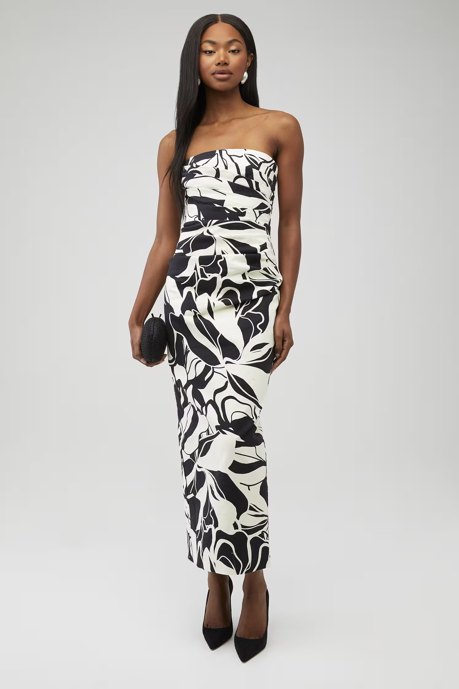 AZIE STRAPLESS DRAPED MAXI DRESS | FashionPass