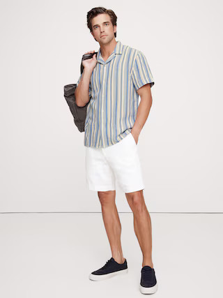 Standard-Fit Textured Linen-Cotton Resort Shirt | Banana Republic (US)
