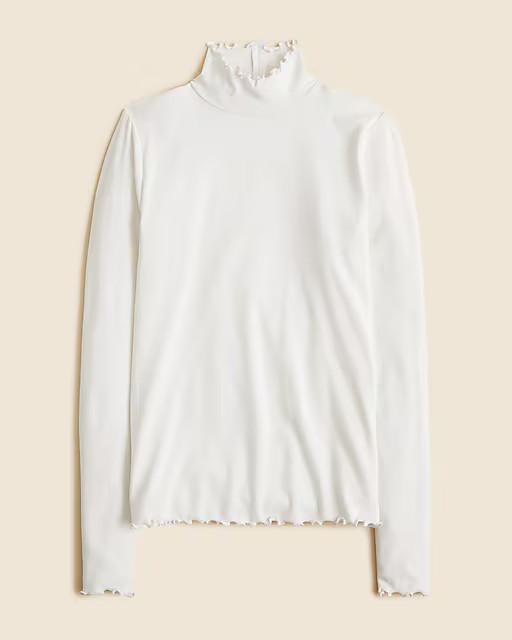 Refined rib lettuce-trim turtleneck | J. Crew US