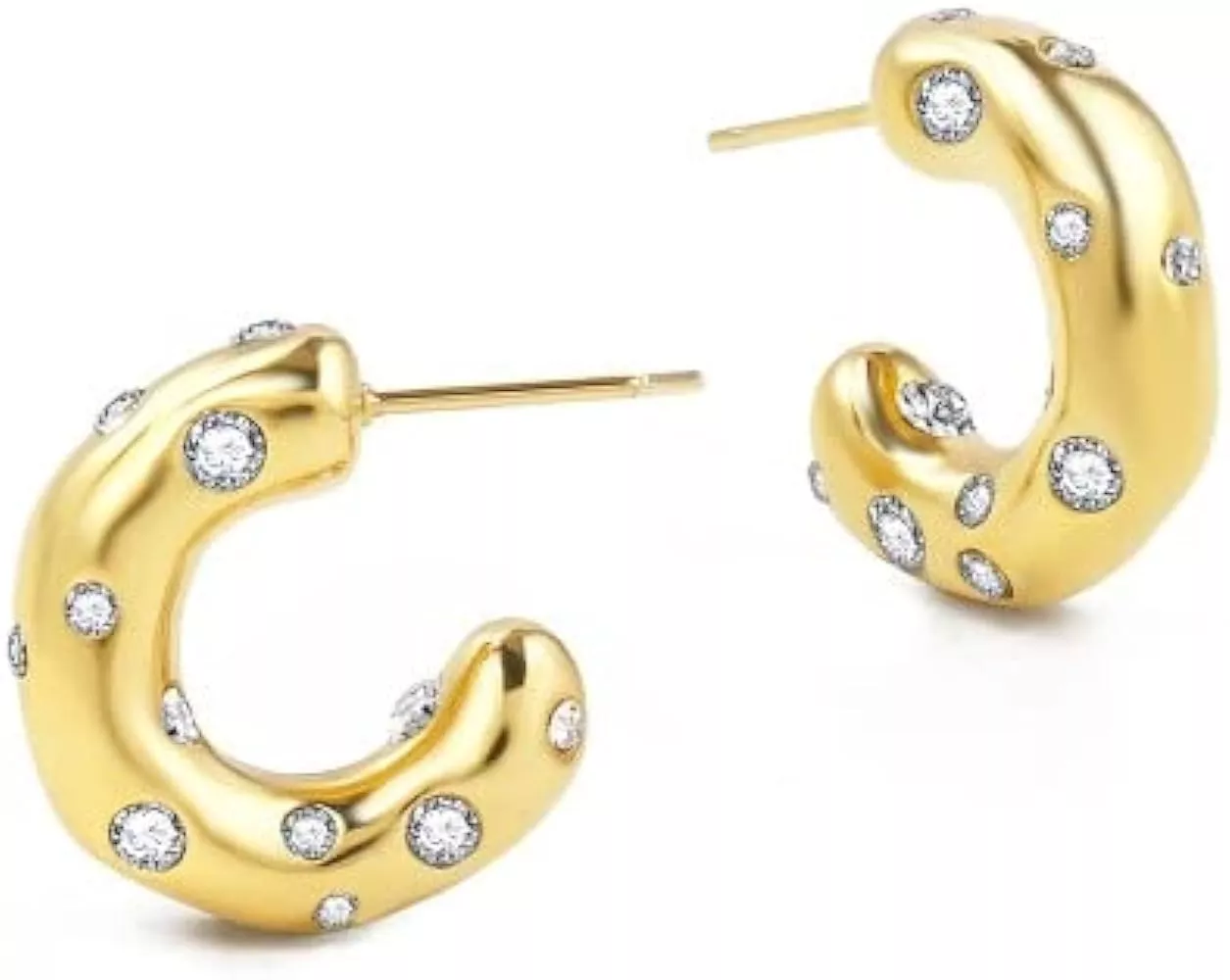 PICKBEAU Gold Nail Hoop Earrings … curated on LTK