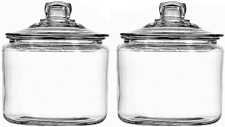 Anchor Hocking Heritage Hill 3 Quart Glass Jar with Lid, Set of 2 | Amazon (US)