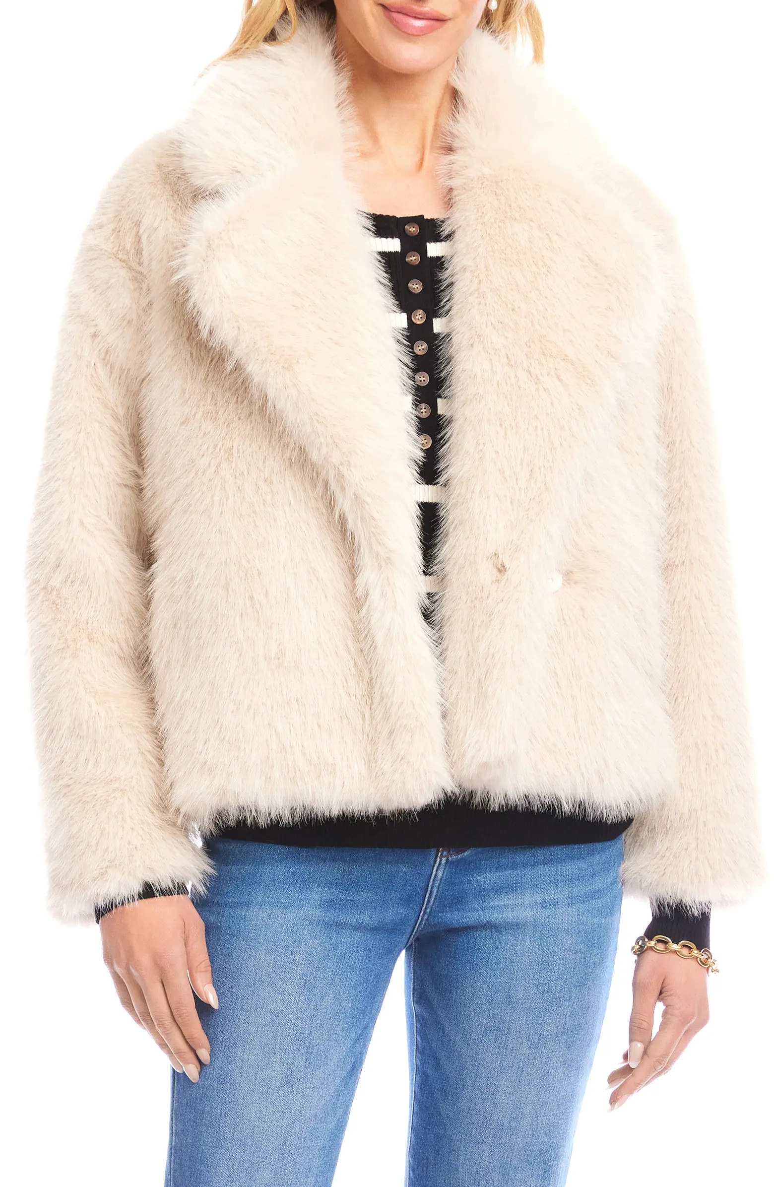 Karen Kane Faux Fur Crop Jacket | Nordstrom | Nordstrom