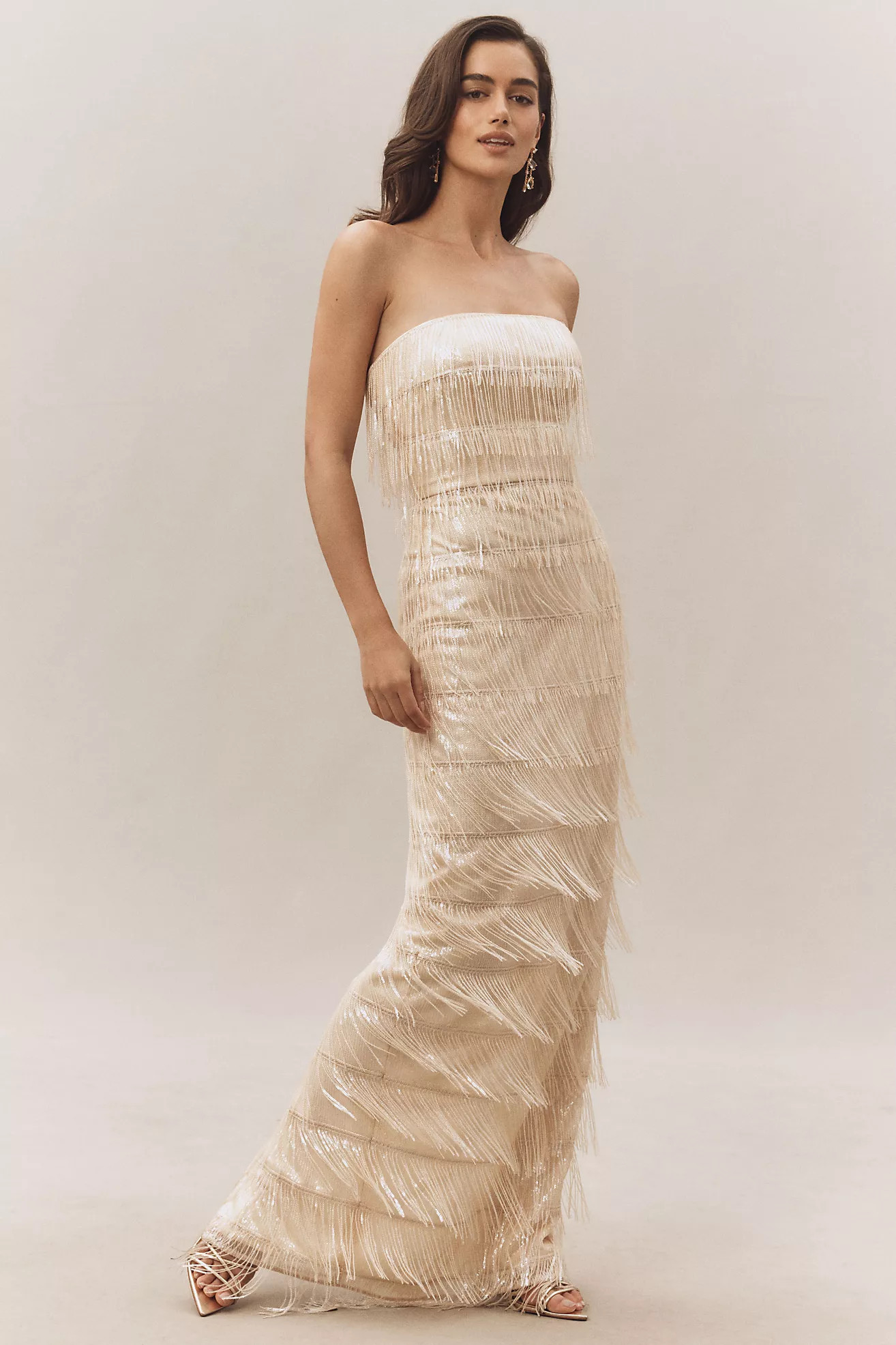 Dress The Population Tanya Strapless Beaded Maxi Dress | Anthropologie (US)