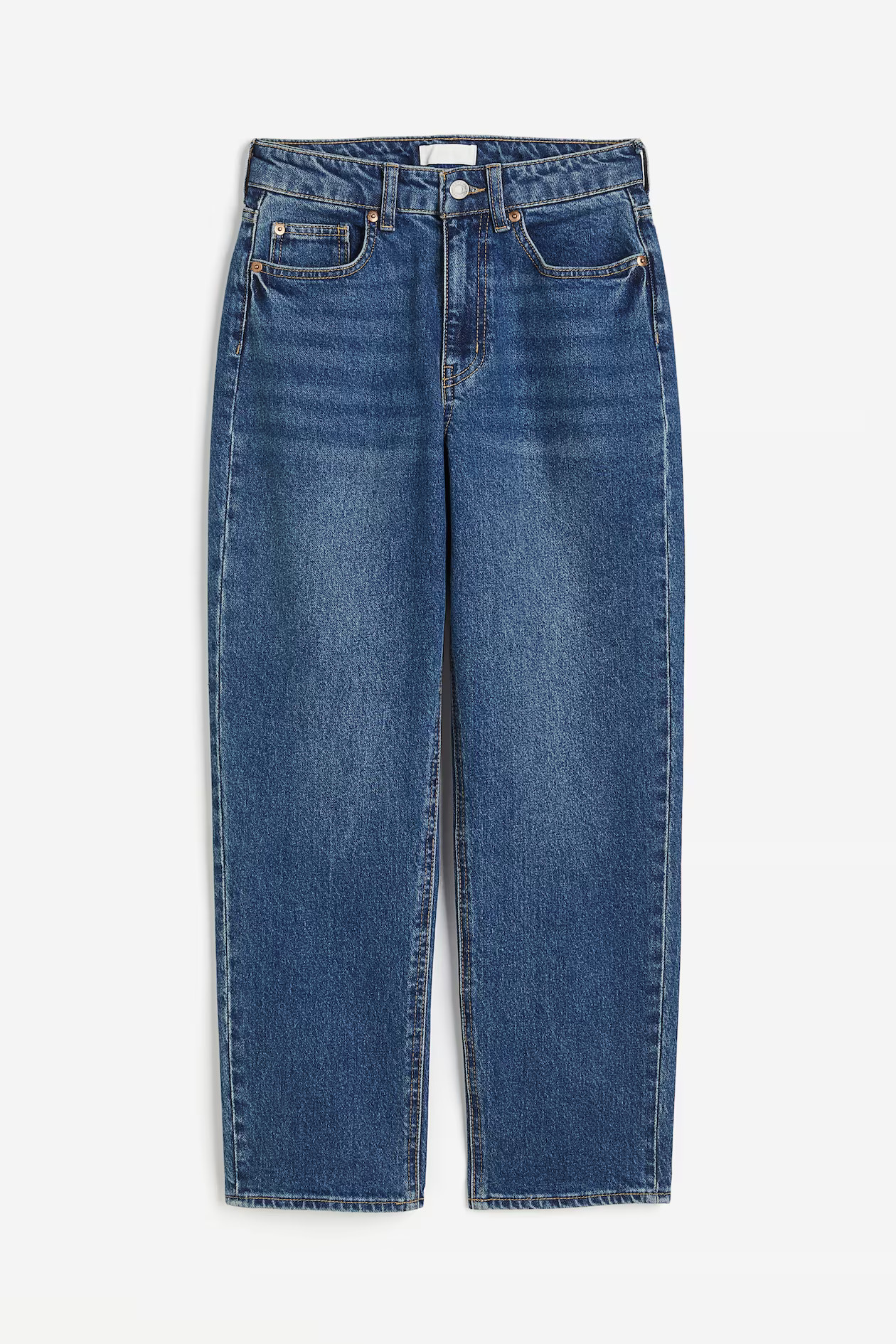 Slim Straight High Ankle Jeans - High waist - Long - Denim blue - Ladies | H&M GB | H&M (UK, MY, IN, SG, PH, TW, HK)