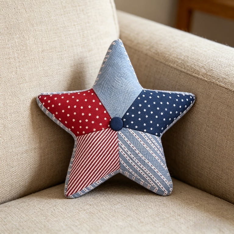 4th of July Patriotic Star Pillow, Soft Plush USA Star Themed Sleep Pillow with Patriotic Print, ... | Walmart (US)