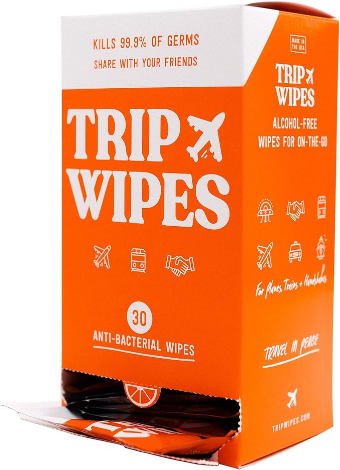 TRIP WIPES - Alcohol-Free Hand Sanitizing Antibacterial Hand Wipes For Planes, Trains, and Handsh... | Amazon (US)