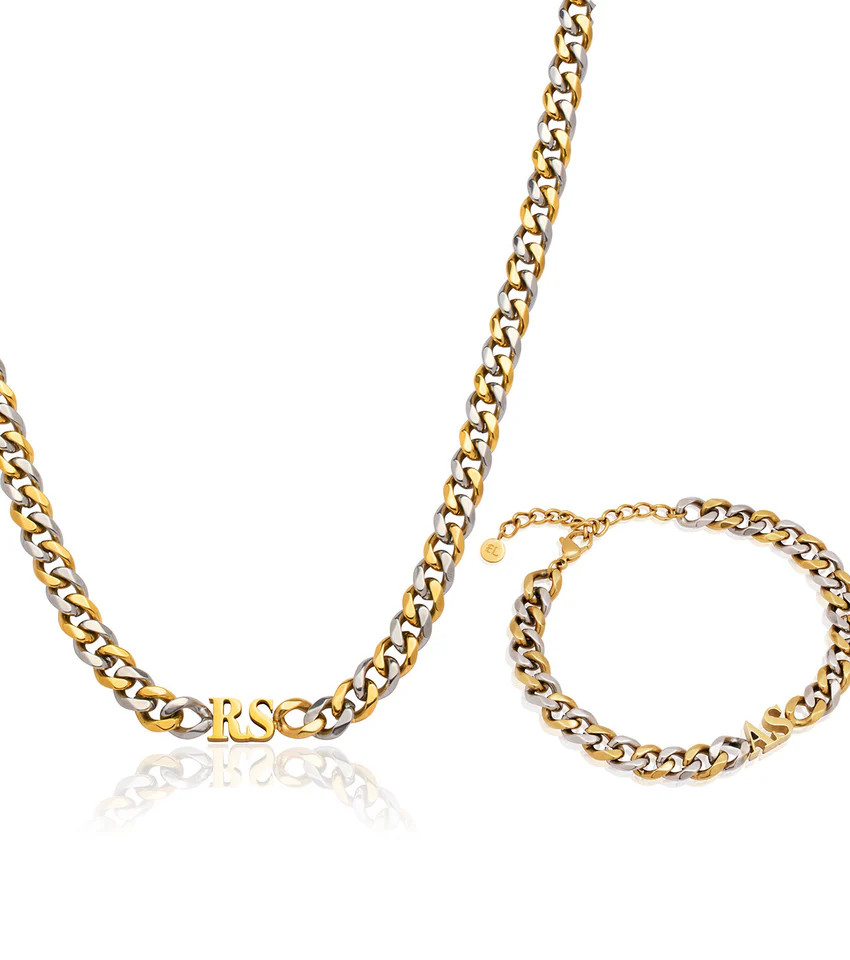 Initial Curb Set (Gold/Silver) | Abbott Lyon