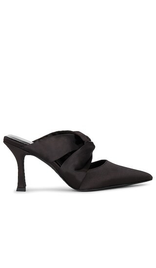 Tied Up Mule in Black Satin | Revolve Clothing (Global)