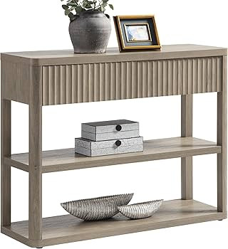 SICOTAS Fluted Entryway Table with Storage, 44.13" W Console Table with 2 Drawers & 2 Tier Storag... | Amazon (US)