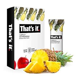 That's it. Apple + Pineapple 100% Natural Real Fruit Bar, Best High Fiber Vegan, Gluten Free Heal... | Amazon (US)