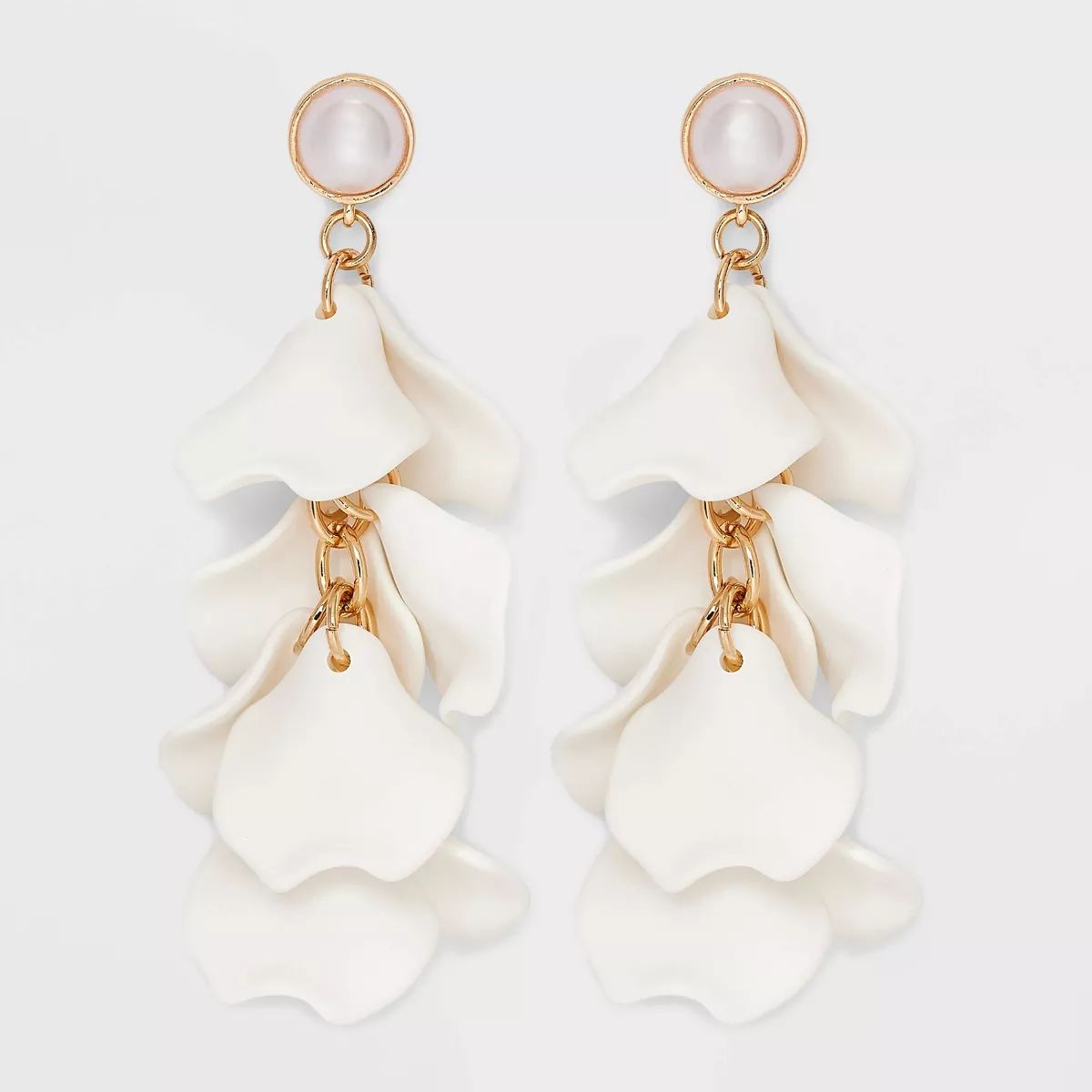 Linear Flower Pearl Earrings - A New Day™ | Target