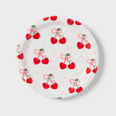 20ct Valentine's Day Cherry Hearts Snack Plates- Spritz™ | Target