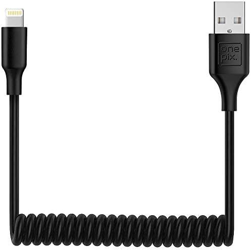 ONE PIX iPhone Charger Cable for Car (3 ft), MFi Certified Coiled Lightning Cable Compatible with iP | Amazon (US)