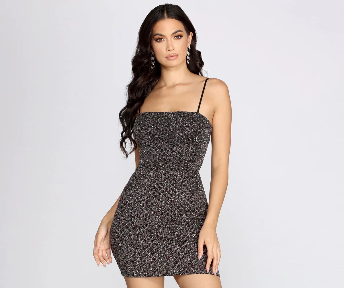 Party's Here Glitter Mini Dress | Windsor Stores