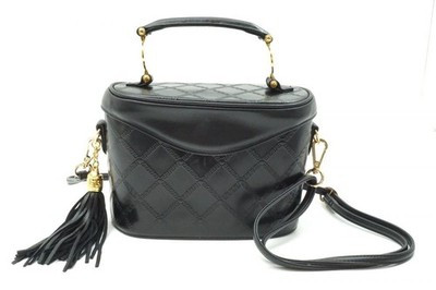 GIANNI VERSACE Vintage Vanity Shoulder Handbag Sunburst Leather Black 4016h | eBay US