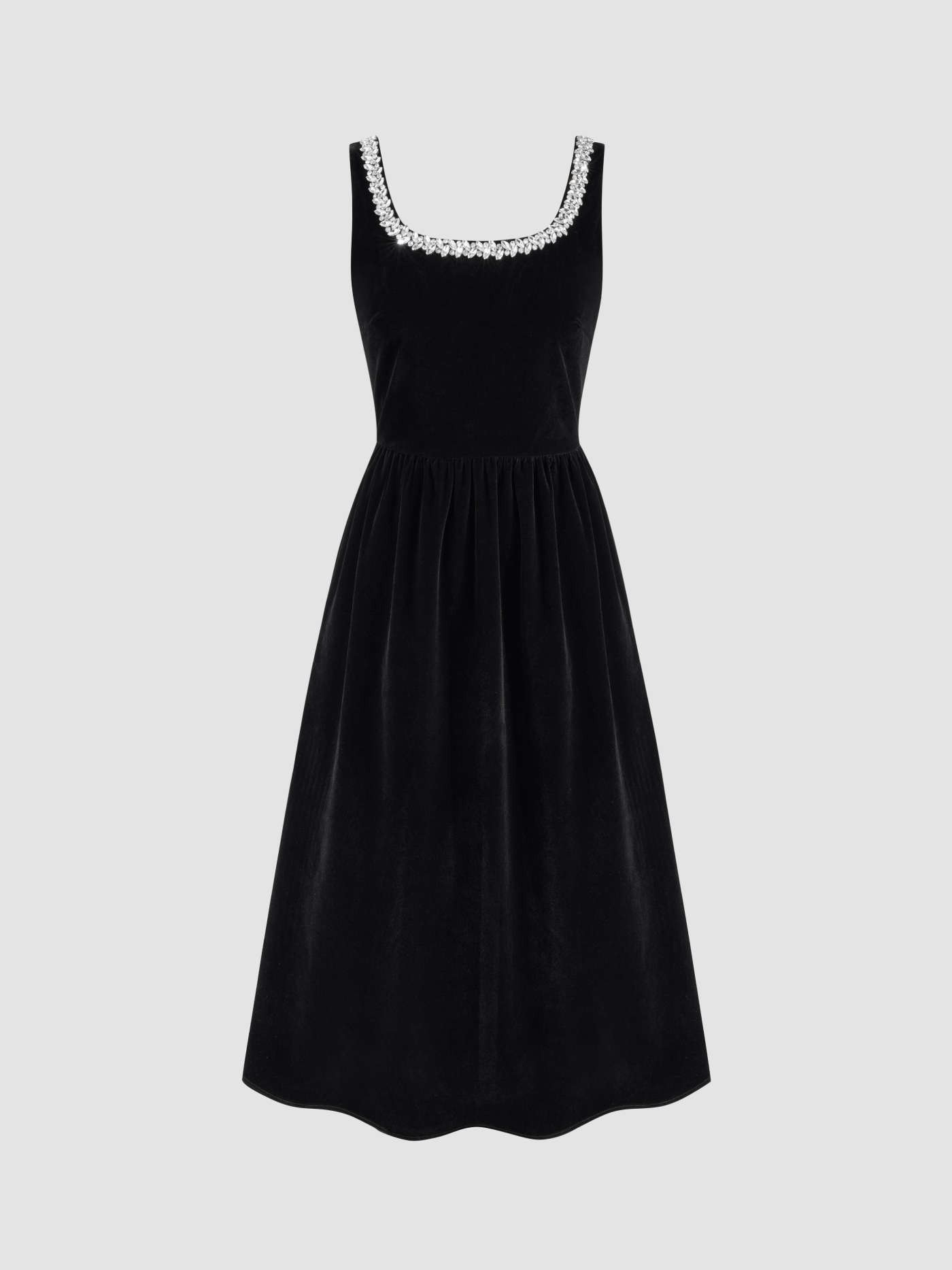 Velvet Rhinestone Ruffle Maxi Dress | Cider