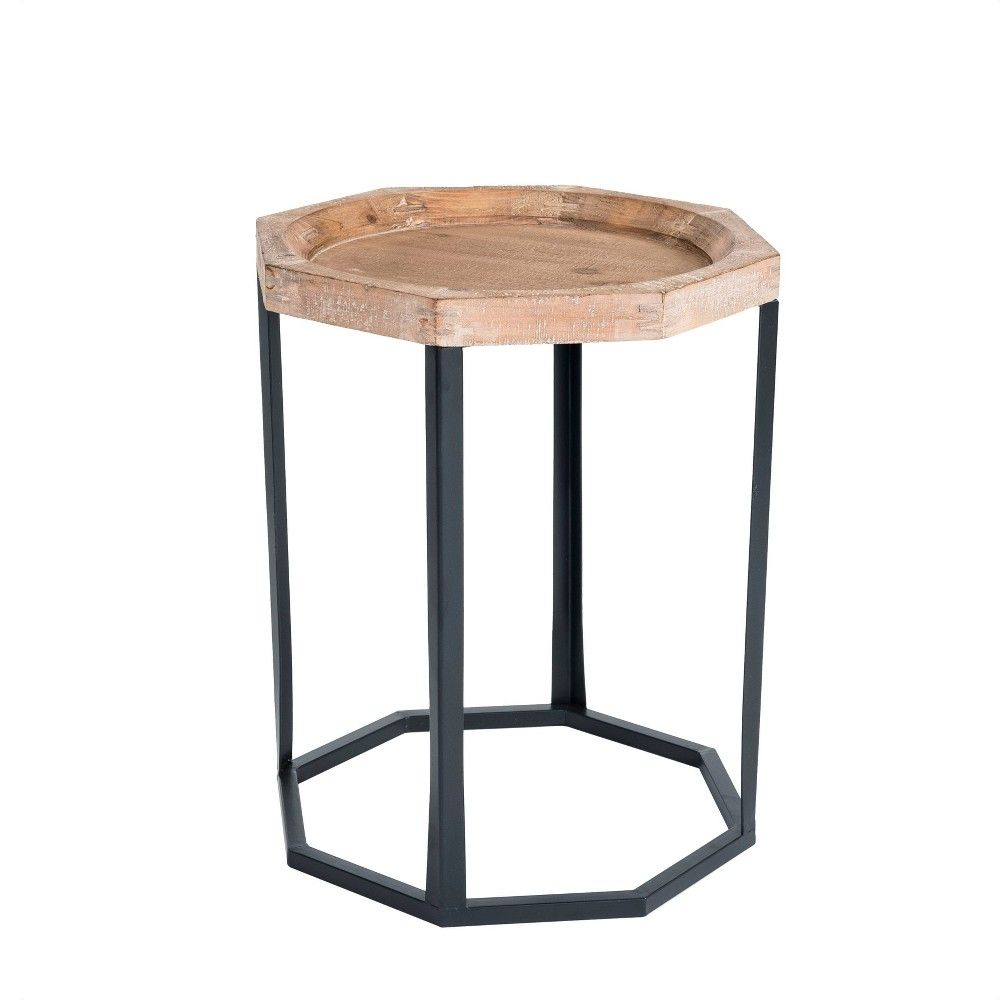 Grayson Wood and Metal Side Table Natural - Finch | Target
