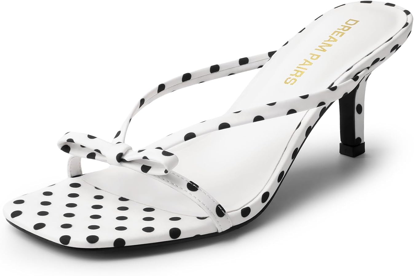 DREAM PAIRS Women\u2019s Comfort Bow Kitten Heel Sandals | Amazon (US)