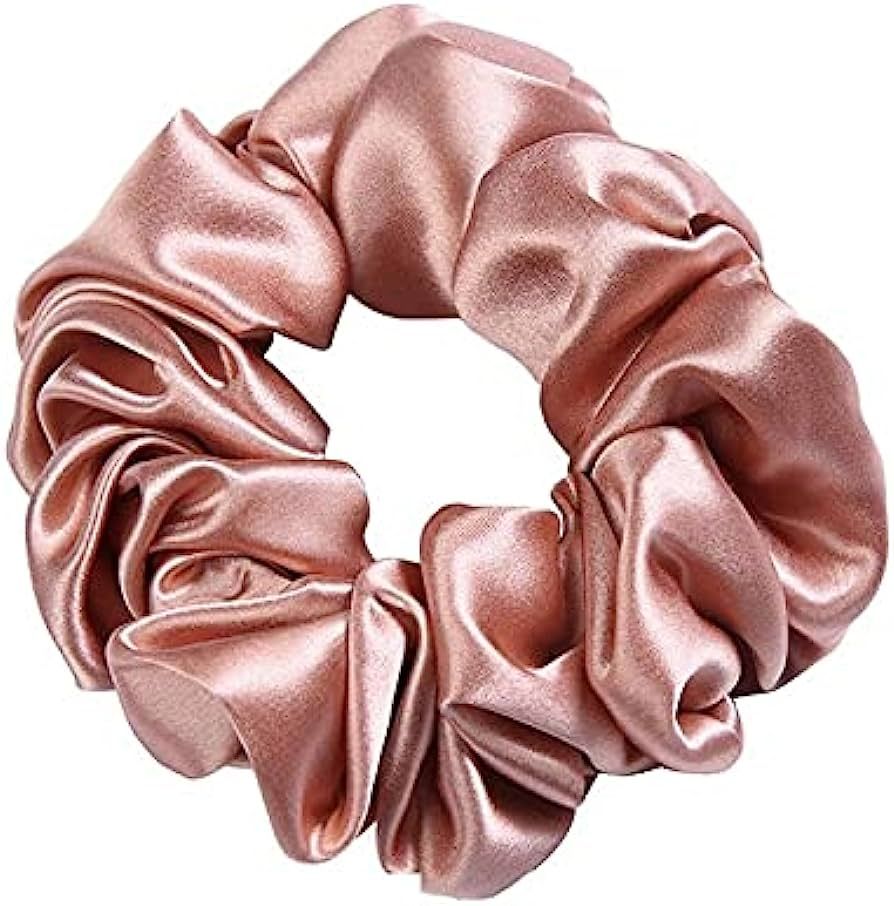 Silk Scrunchies for Hair Sleep 100% Pure 22 Momme Mulberry Silk Scrunchies for Curly Hair with El... | Amazon (US)