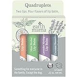 Earth Mama Lip Balm Quadruplets 4-Pack | No Petrolatum, Artificial Colors or Flavors | Amazon (US)