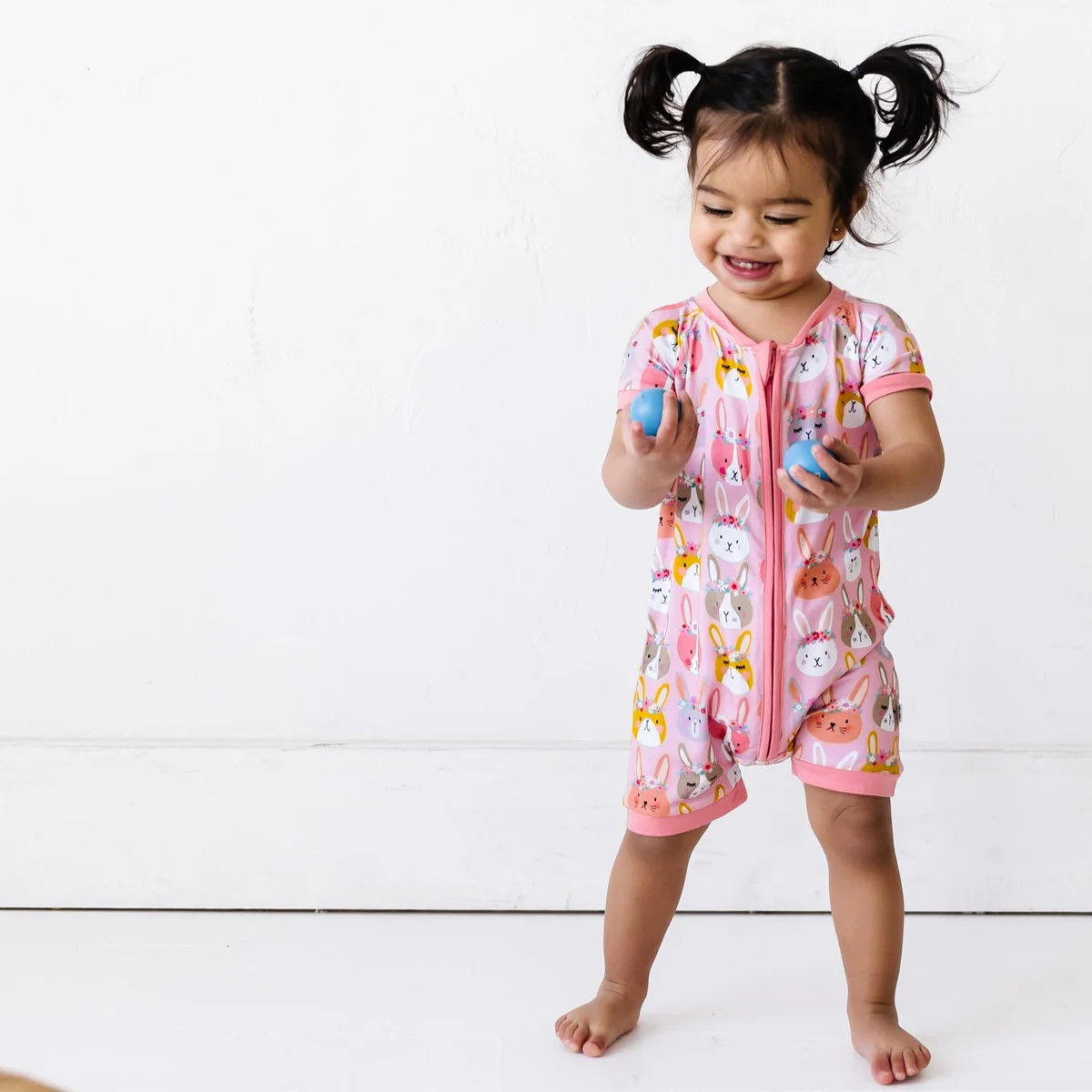 Boho Bunnies Shorty Romper | Little Sleepies