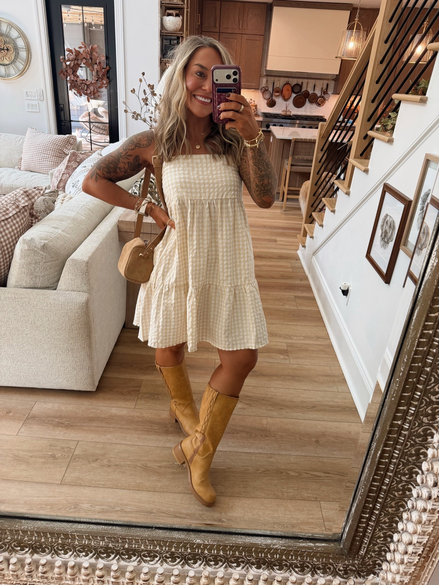 Easy, COMFY, cute & casual fall OOTD🍂💃 dress straps are adjustable & comes in loads of colors! In the M! Boots are last year & still in stock, tts! 

Fall style / @Walmart / Amazon fashion / boots and dress fit / Holley Gabrielle

#LTKootd #LTKSeasonal #LTKPetite