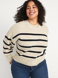 Mock-Neck Striped Shaker-Stitch Sweater for Women | Old Navy (US)