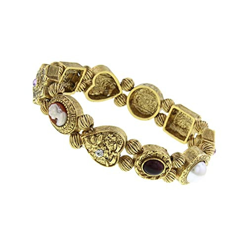 1928 Jewelry Cameo & Multi Charm Stretch Bracelet | Amazon (US)