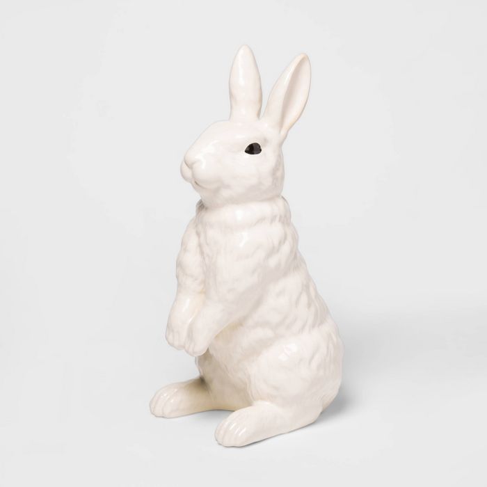 12.6" x 5.3" Decorative Ceramic Bunny Figurine White - Threshold™ | Target