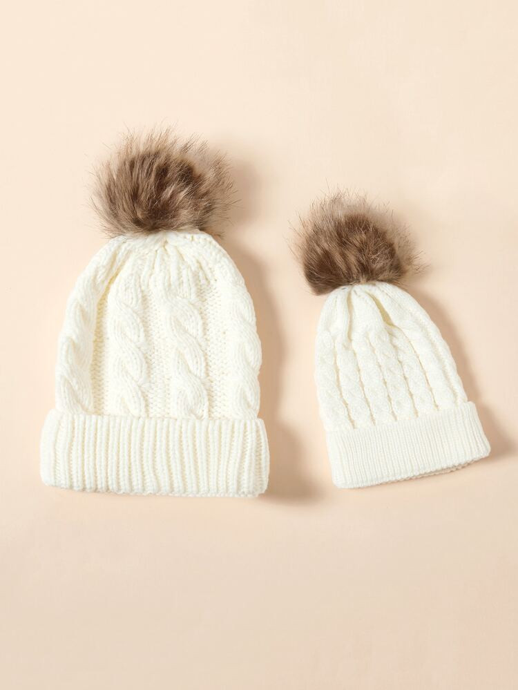 2pcs Minimalist Baby Hat Set | SHEIN