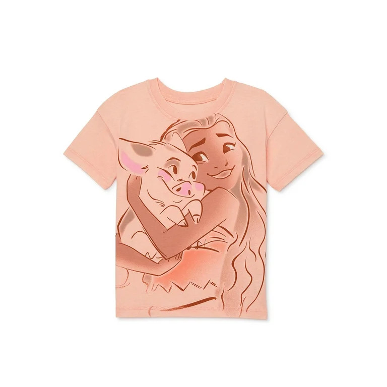 Disney Moana Toddler Girls Short Sleeve Crewneck T-Shirt, Sizes 12M-5T | Walmart (US)
