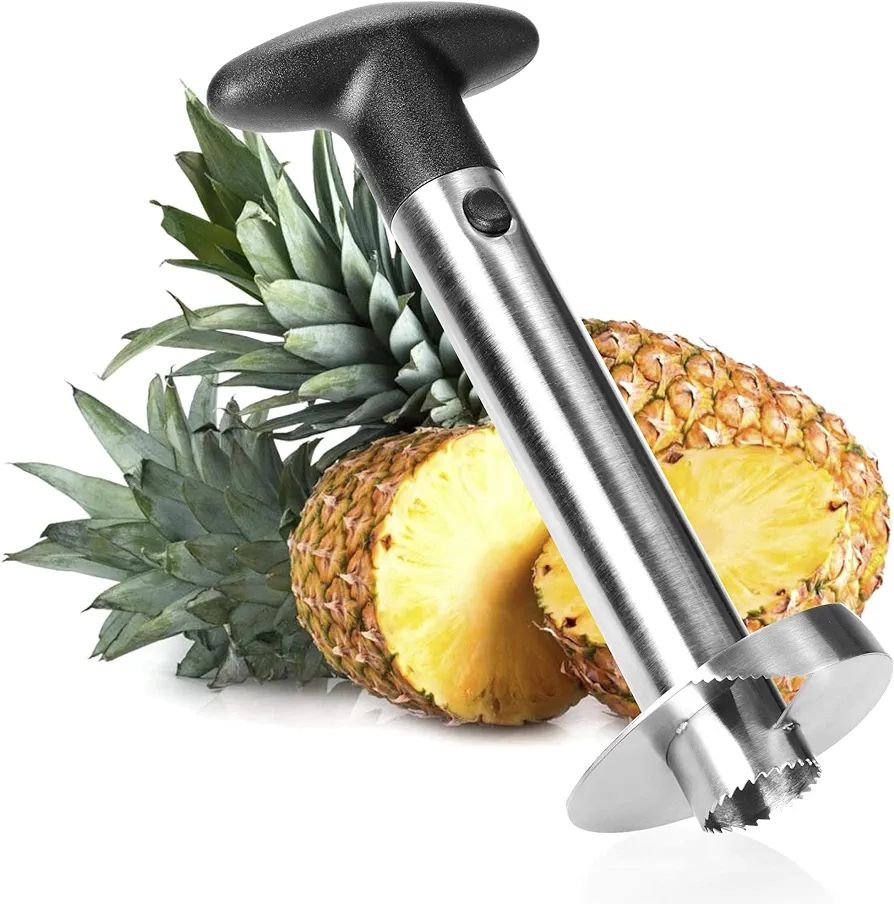 com-four® Ananas-Schneider 3 in 1 - Ananas Schäler aus Edelstahl, spülmaschinengeeignet - Ananas-Entkerner - Ananas Corer mit scharfer Klinge (01 Stück - Ananasschneider) | Amazon (DE)