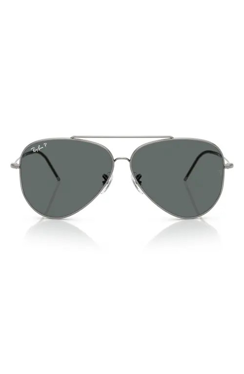 Ray-Ban Aviator Reverse 59mm Pilot Sunglasses in Gunmetal at Nordstrom | Nordstrom