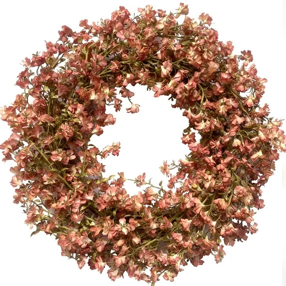 Artificial Fall Wreath 20 Inch Autumn Wreaths for Front Door Orange Forsythia Wreath for indoor O... | Walmart (US)