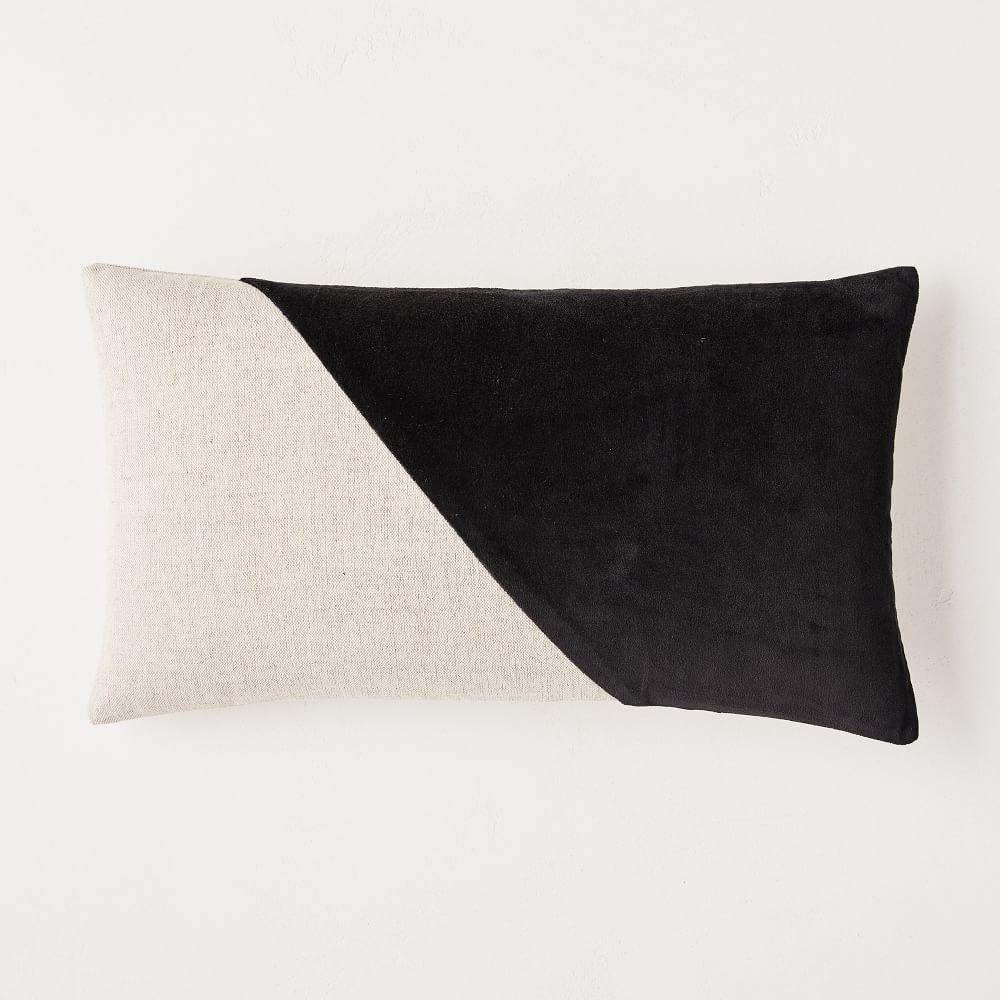 Cotton Linen &amp; Velvet Corners Pillow Cover | West Elm (US)