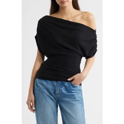 Reformation Iris One-Shoulder Knit Top in Fior Di Latte at Nordstrom, Size X-Large | Nordstrom