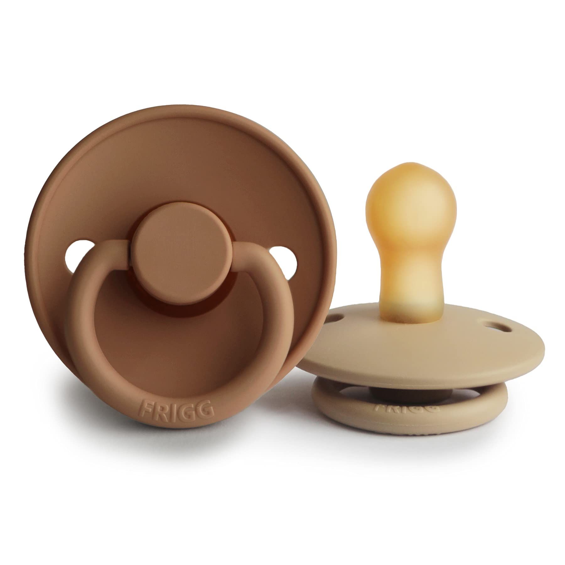 FRIGG Natural Rubber Baby Pacifier | Made in Denmark | BPA-Free (Croissant/Cappuccino, 0-6 Months) | Amazon (US)