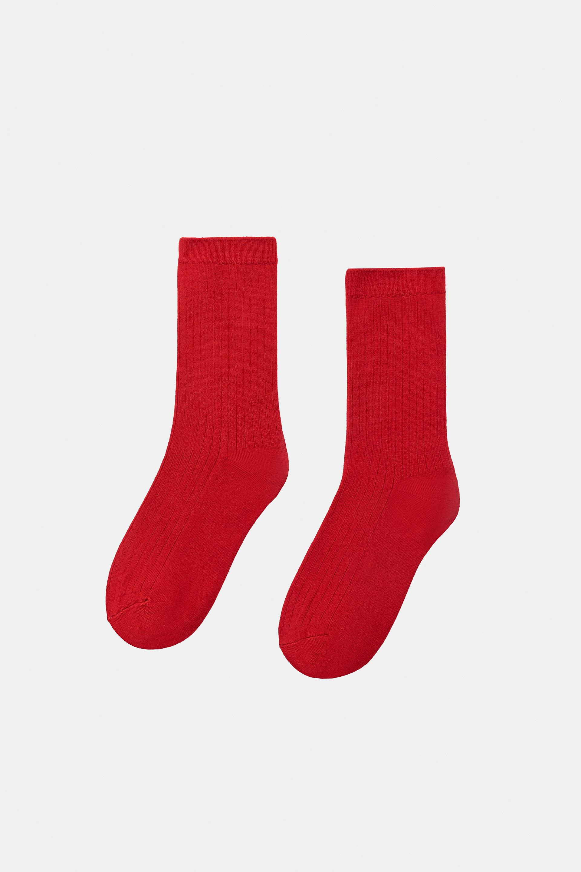 Zara - Basic Ribbed Socks - Bluish - M - 6-7.5 - Woman | Zara US