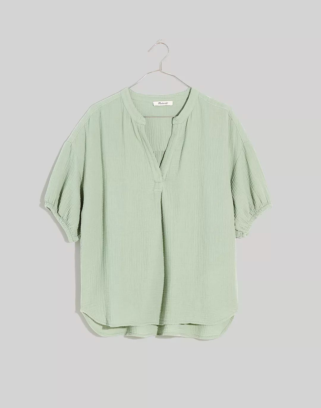 Plus Lightspun Bubble-Sleeve Popover Shirt | Madewell