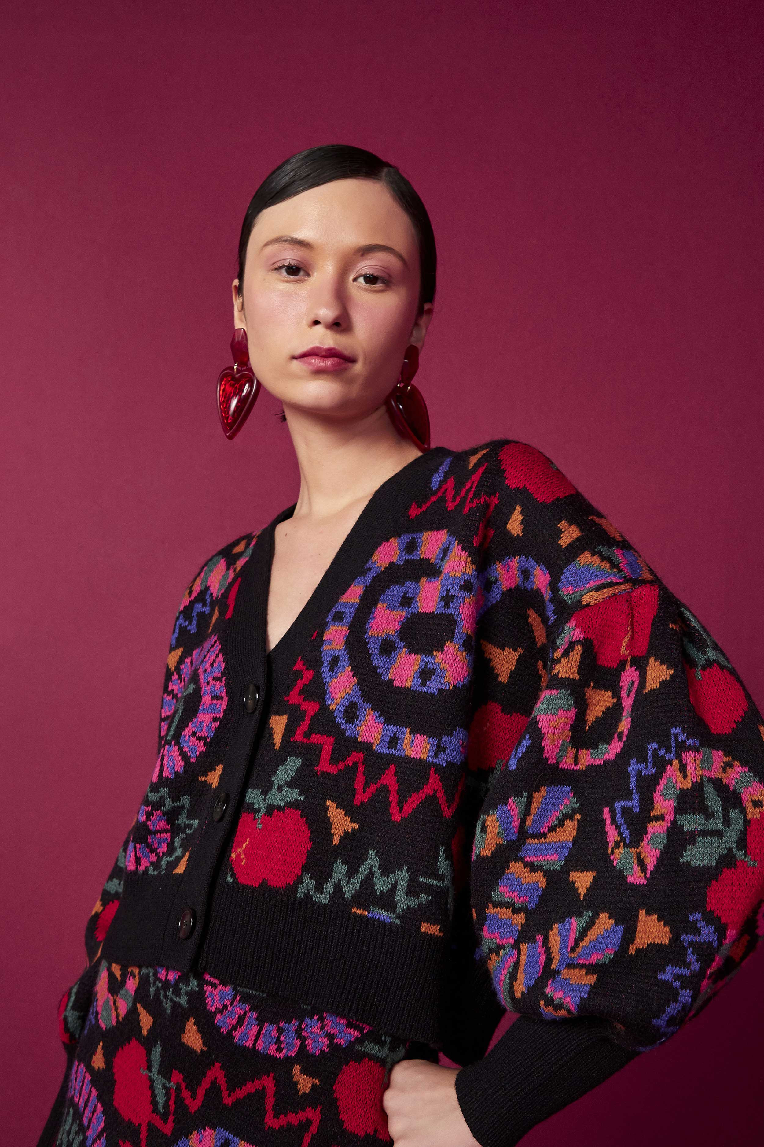 Black Jungle Fruits Cardigan | FarmRio (US)