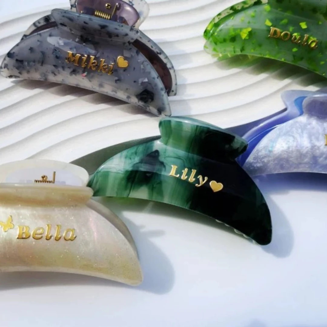 Personalized Name Hair Clip - Custom Hair Name Claw, Initials/text Fashion Hair Accessories, Birt... | Etsy (US)