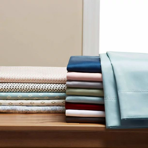 Better Homes & Gardens 300-Thread-Count 100% Cotton Wrinkle Resistant Bedding Sheet Set, Queen, B... | Walmart (US)