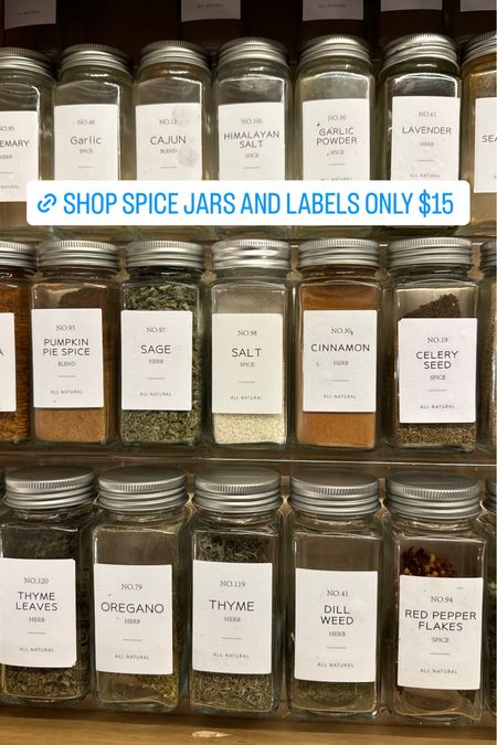 Spice jars and labels! Kitchen organization must have! 

#LTKfindsunder50 #LTKstyletip #LTKhome