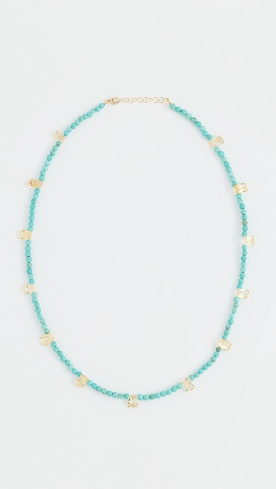 14k Turquoise Citrine Jewel Drop Necklace | Shopbop