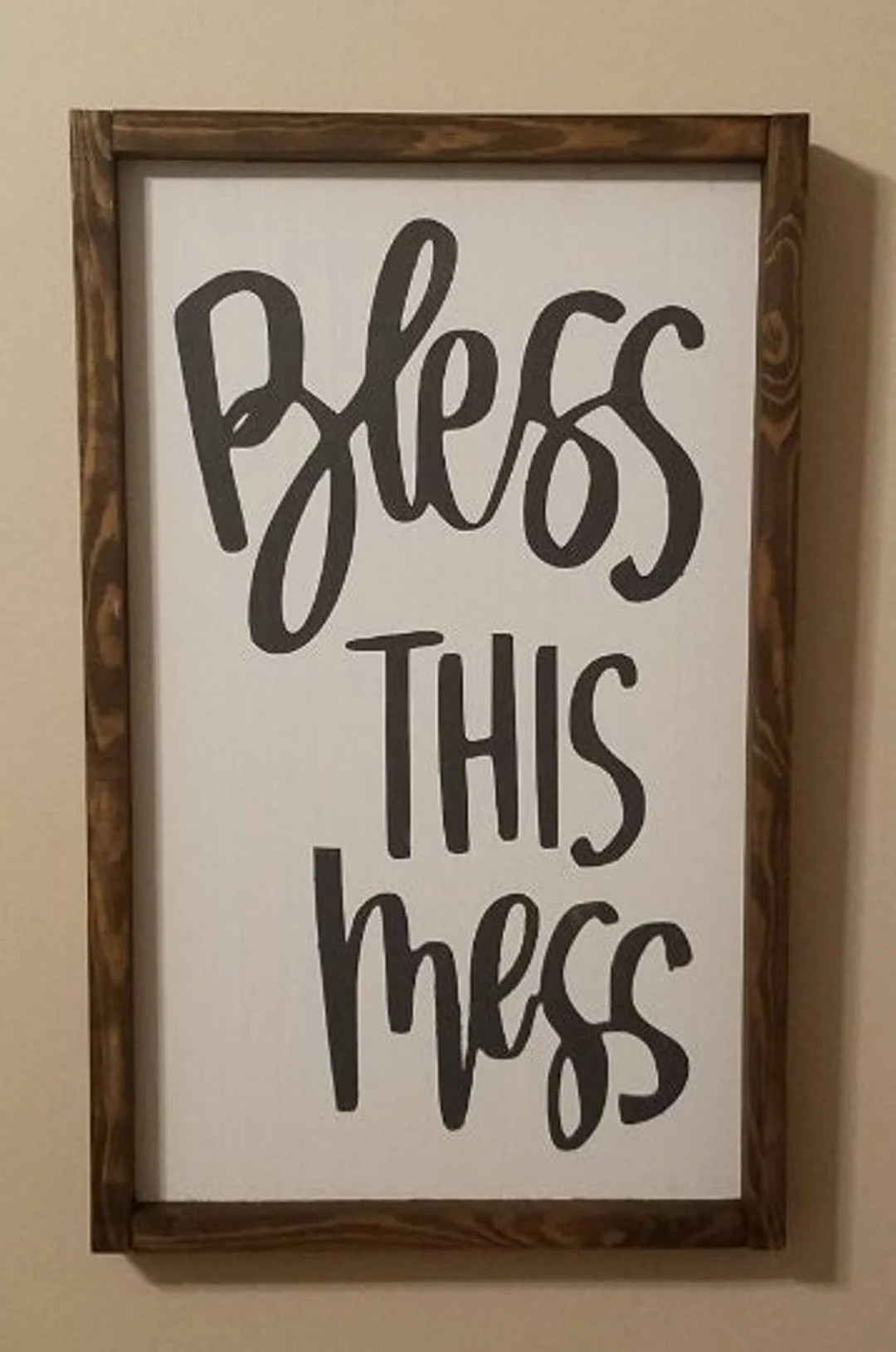 Bless This Mess Sign Framed Sign Bless This Mess Sign Wooden Sign - Etsy | Etsy (US)