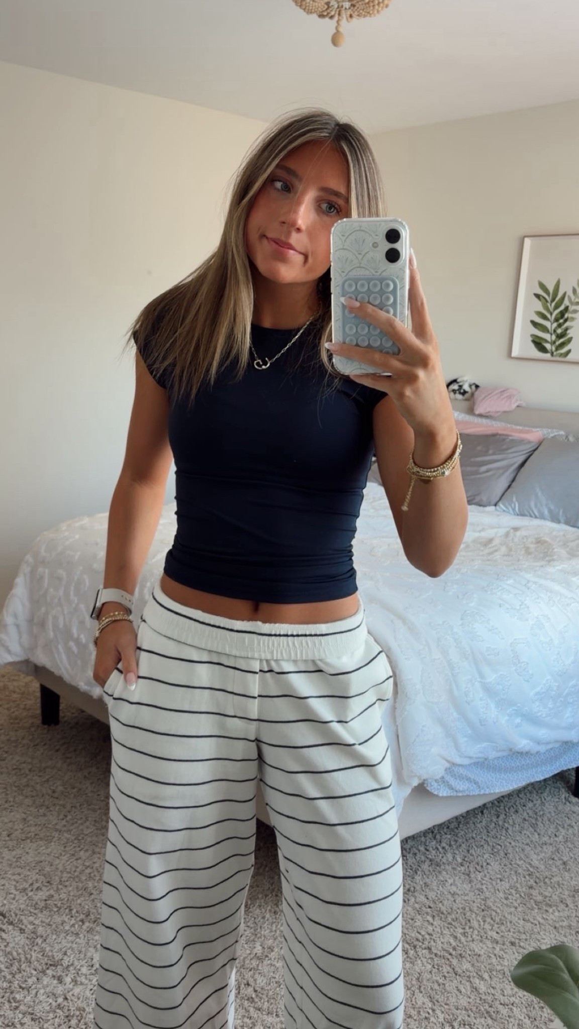 ootd, just got these pants in the mail from the target x parke drop!! they are white and navy striped wide leg sweatpants, I have an xs. They fit great and are the perfect length. I am wearing it with my navy tshirt from garage to match the stripes as my outfit for school today!! the parke Collab items sell fast but if you can grab anything, consider these pants, I love them!!

#targethaul #ootd #parkextarget #parkeootd #ltktarget #targetfinds #schooloutfit #springoutfit #fitinspo 

 

#LTKdayinmylife #LTKootd #LTKmorningroutine
