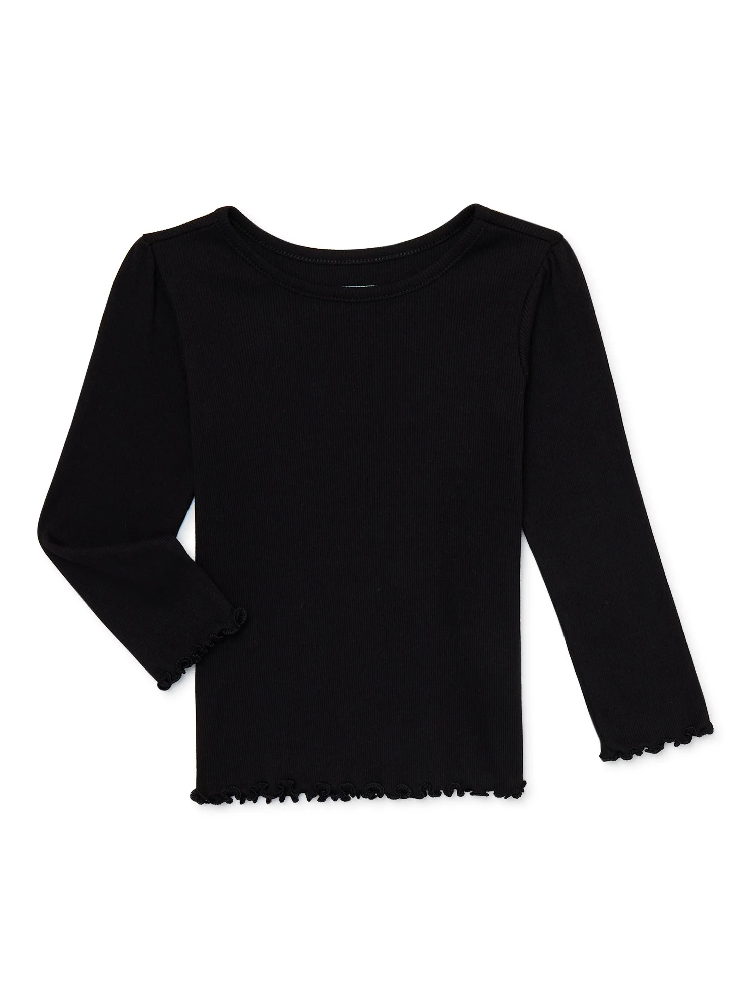 Garanimals Baby and Toddler Girls Long Sleeve Solid Rib T-Shirt, Sizes 12 Months-5T - Walmart.com | Walmart (US)